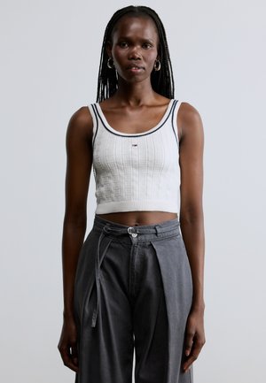 FLAG CROPPED TANK - Top - ancient white