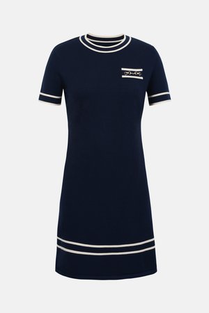 Anna Field by Zalando, Φόρεμα-πουλόβερ - navy with cream piping