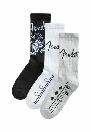 3 PACK  - Socks - black white grey fender
