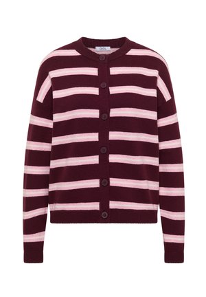 Cecil, CARDIGAN MIT RUNDHALS UND STREIFEN - Gilet - red wine