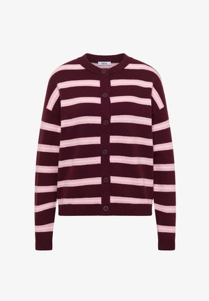 Cecil, CARDIGAN MIT RUNDHALS UND STREIFEN - Gilet - red wine