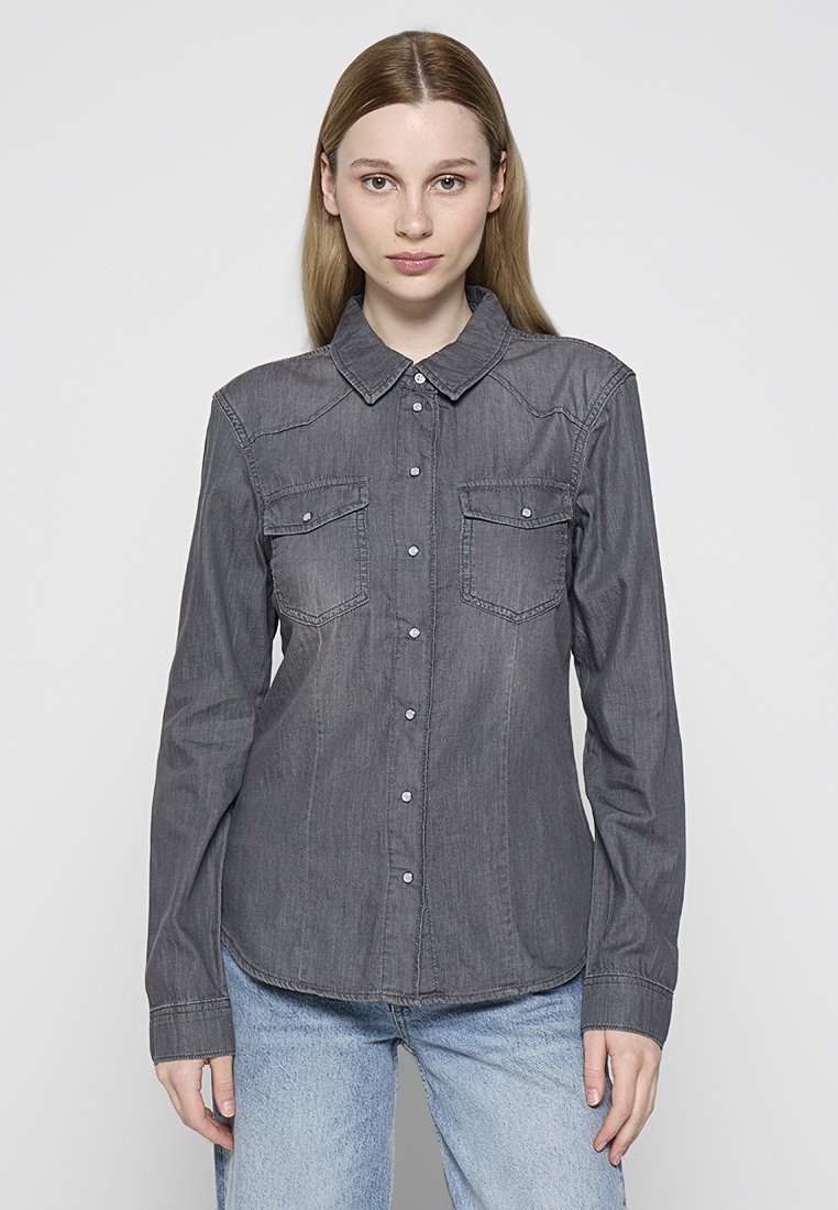 Only Overhemdblouse lichtgrijs