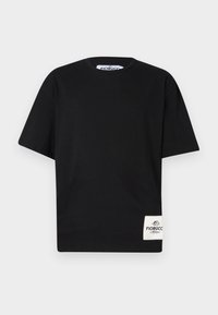 LOGO LABEL BOXY UNISEX - Lihtne T-särk - black