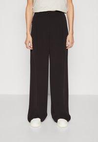 Calvin Klein - STRUCTURE WIDE LEG - Bukser - black Miniaturebillede 1