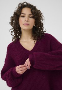Kaffe ANE V-NECK - Strickpullover - windsor wine