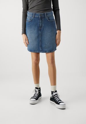 NMMALINDA SKIRT  - Denimová sukně - medium blue denim