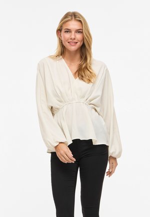 VILA VISELIA V NECK PEPLUM - Bluse - birch