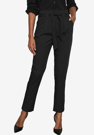 TAILORED BELTED TAPERED - Nohavice - black