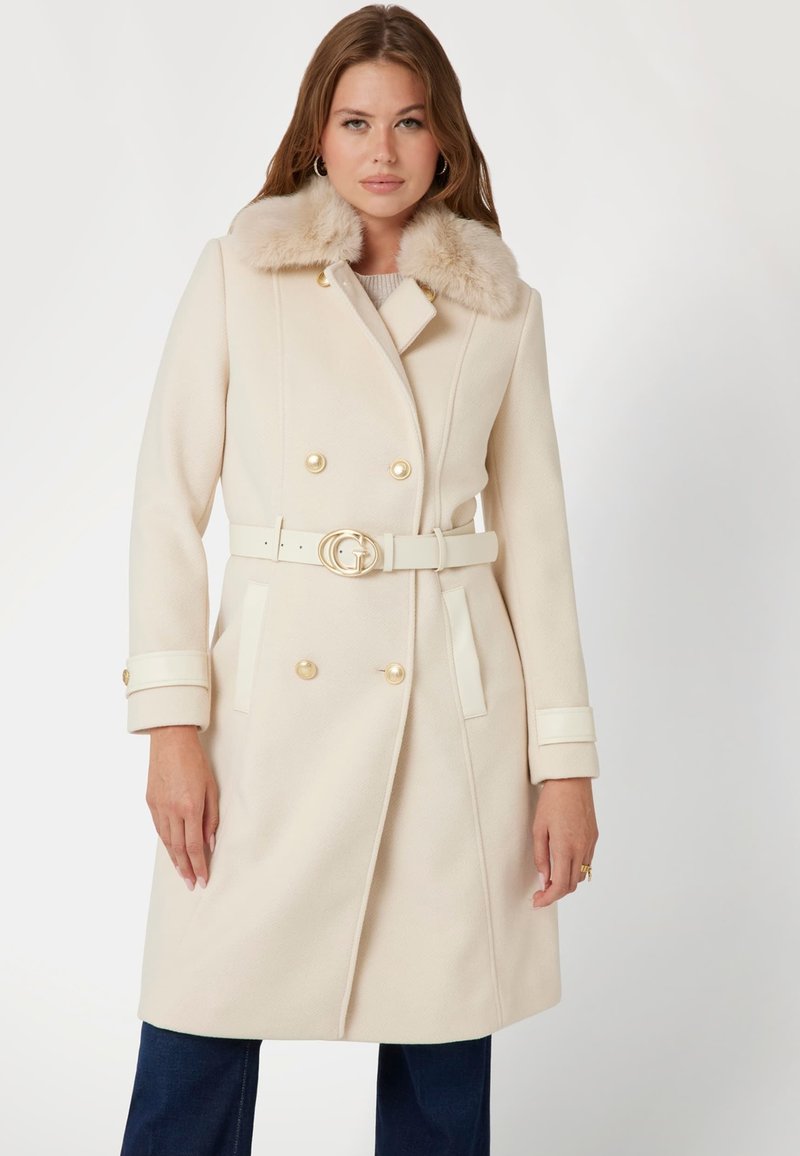 Guess AMELIA DOUBLE BREAST - Palton clasic - creme
