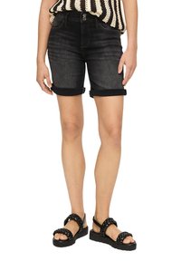 s.Oliver BERMUDA SLIM FIT MID RISE - Jeansshort - graphit