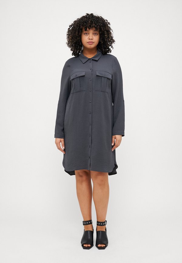 VMCALVA SHIRT DRESS - Shirt dress - asphalt