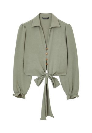 Calliope CROP CON NODO - Hemdbluse - salvia