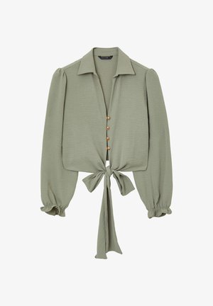 Calliope CROP CON NODO - Hemdbluse - salvia