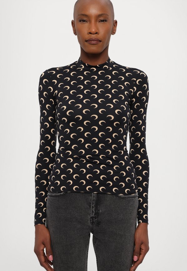 MOON PRINTED SECOND SKIN HIGH NECK  - Long sleeved top - inverse tan