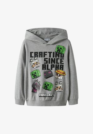 NKMJET MINECRAFT NREG - Pulover s kapuco - grey melange