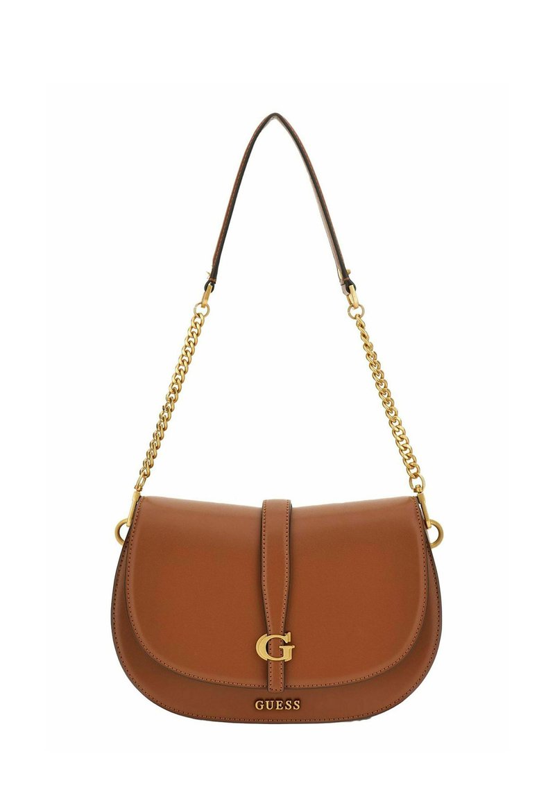 Guess KUBA TRI CMPT FLAP SHLDR - Borsa a tracolla - cognac