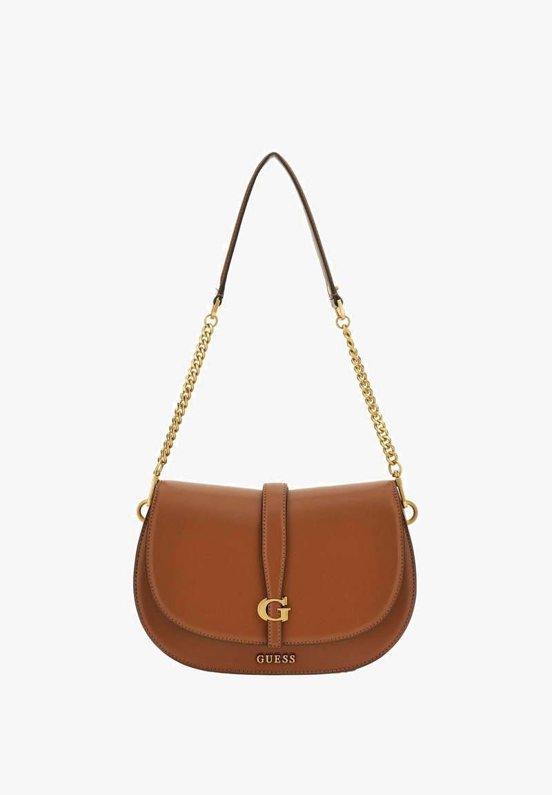 Guess KUBA TRI CMPT FLAP SHLDR - Borsa a tracolla - cognac