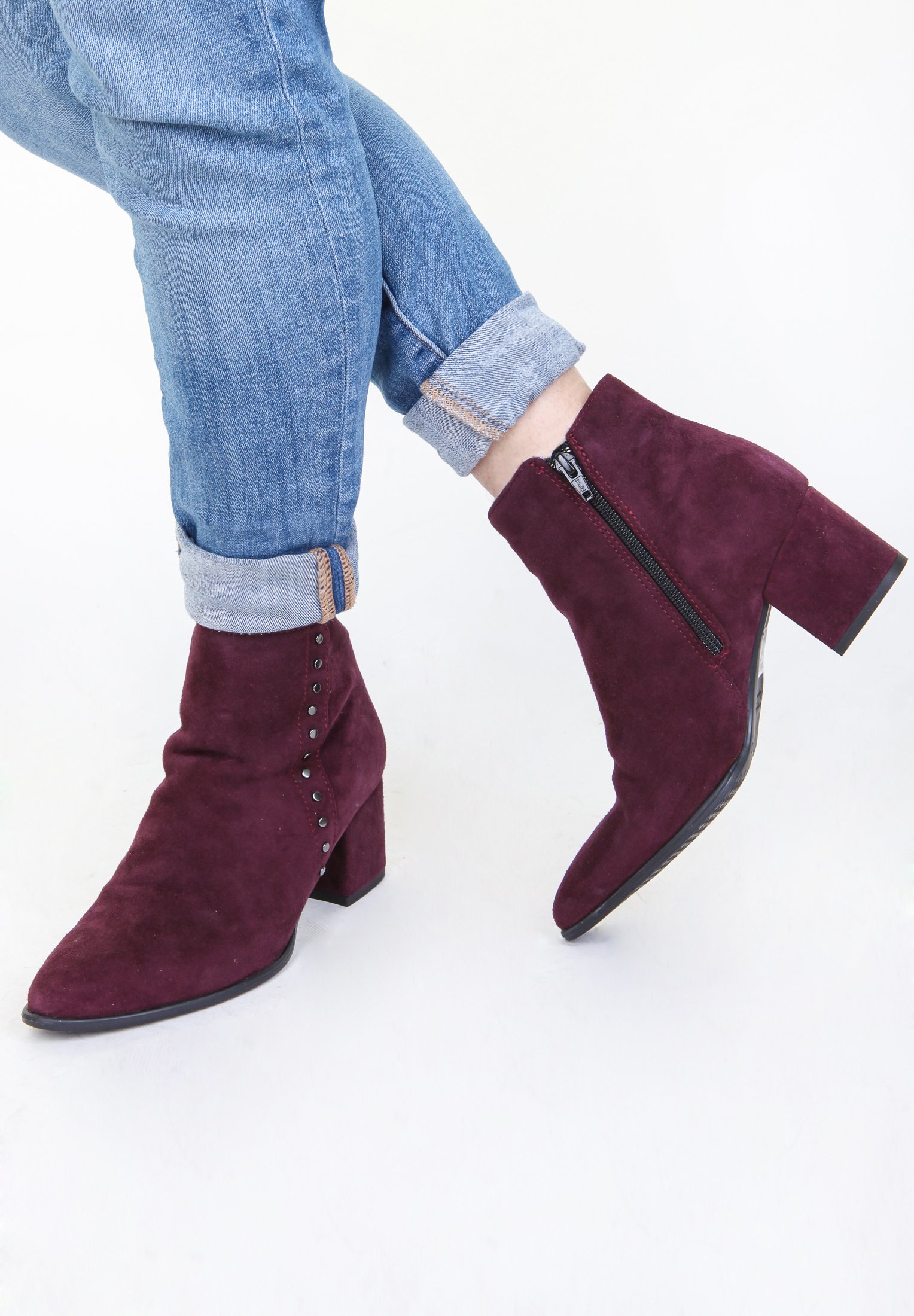 bottines bordeaux