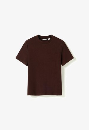 Noella, LIDIE SS TOP - Βασικό μπλουζάκι - burgundy melange