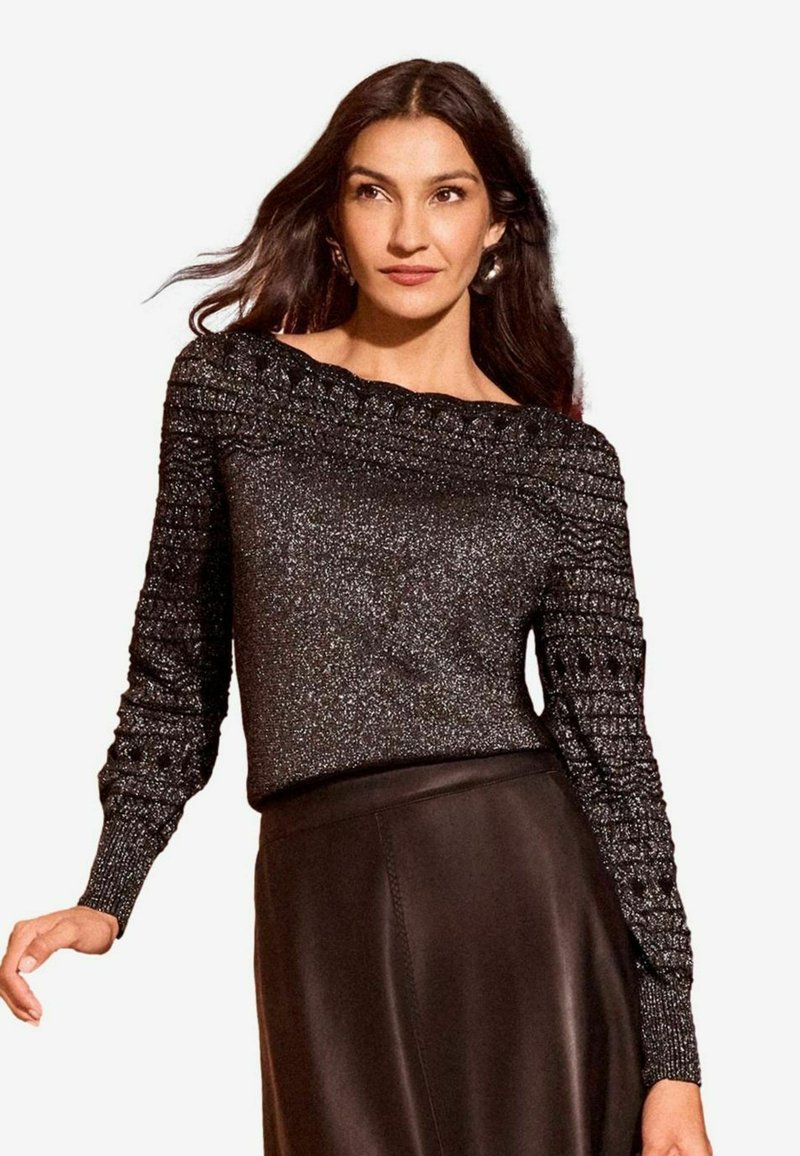 Love & Roses Strickpullover - black lurex