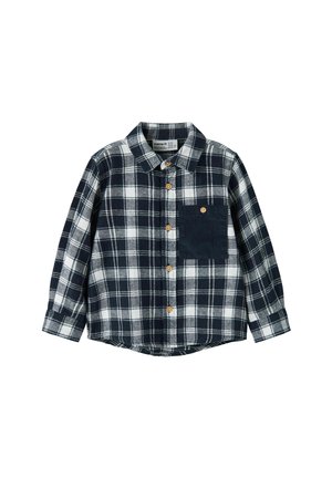 Svetlo plava i bijela karirana košulja dugih rukava s dugmadi i džepom na prsima. Izrađena od mekog materijala s udobnim krojem.