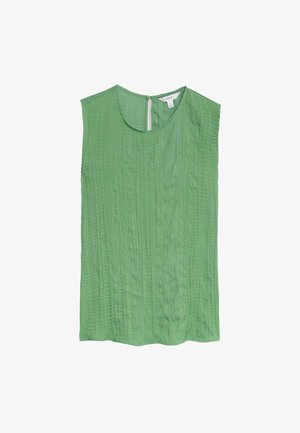 Marks & Spencer, PLISSE ROUND NECK TOP - Top - fresh green