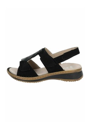 Sandalen met sleehak - schwarz