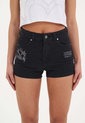 TRIPLE HEART JORTS  - Jeans Shorts - black