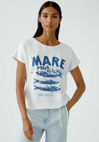 Oui Print T-shirt - optic white