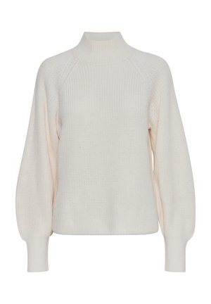 b.young MIT BALLONÄRMELN STEHKRAGEN - Strickpullover - weiß