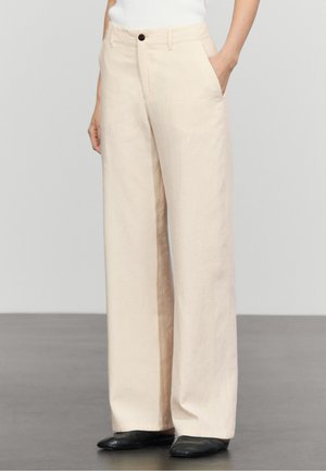Massimo Dutti, LINEN BLEND RELAXED FIT PANTS - Bukser - yellow