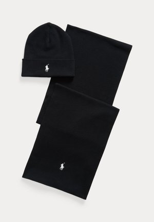 Polo Ralph Lauren, RIB-KNIT COTTON BEANIE & SCARF GIFT SET UNISEX SET - Шал - black