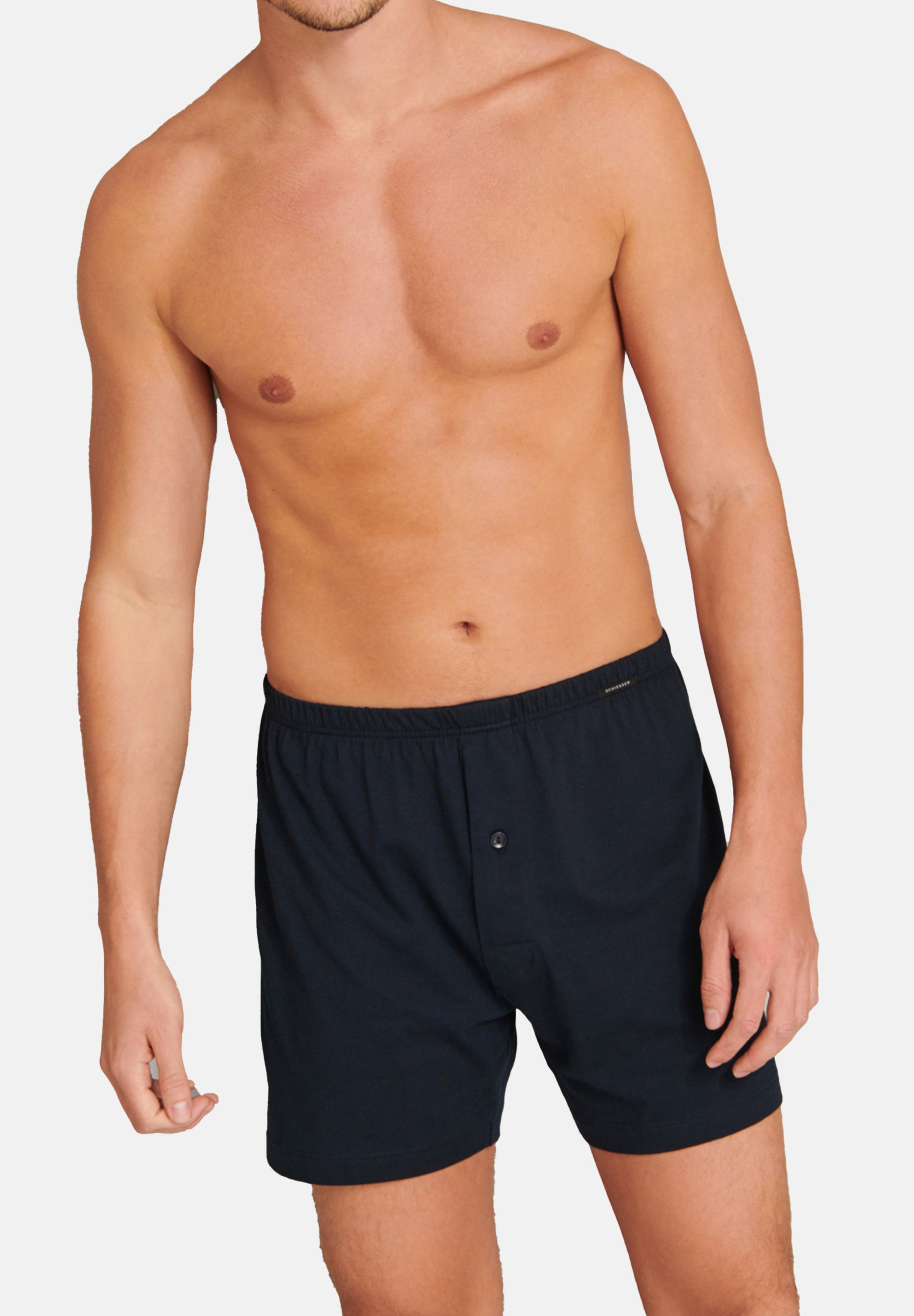 Schiesser Boxershorts 2er Pack – Jersey, Dunkelblau, Für Herren