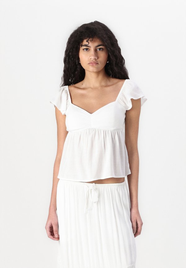 Easy Flutter Sleeve Babydoll Top - Blouse