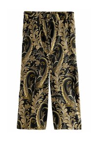 Next WIDE LEG CULOTTES  - Hlače - black gold paisley print