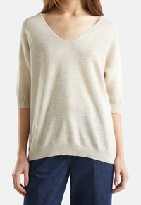 United Colors of Benetton Stickad tröja - off-white