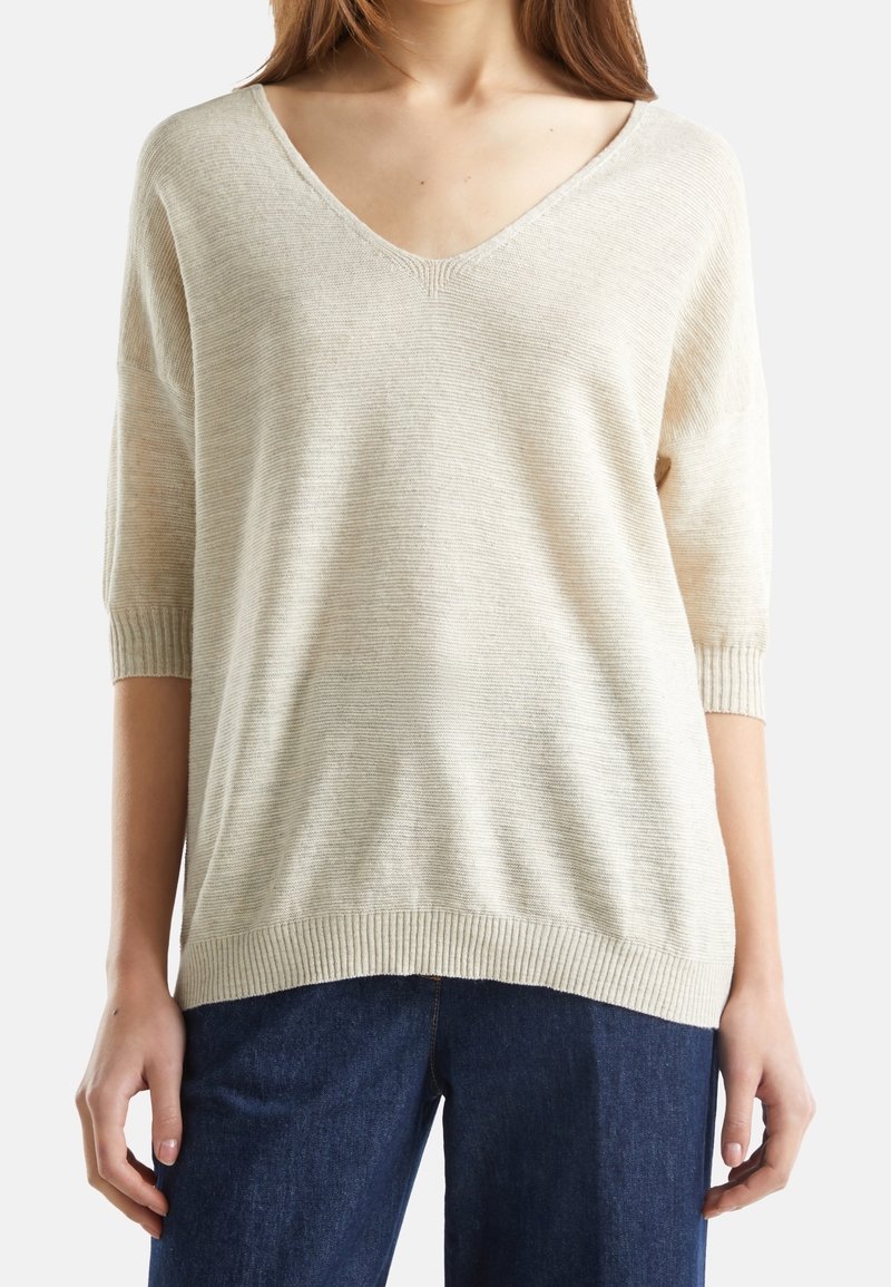 United Colors of Benetton Stickad tröja - off-white