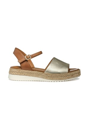 Sandales à plateforme - light gold camel