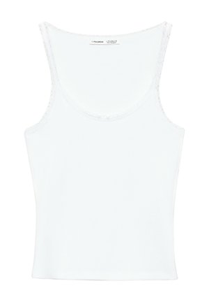 PULL&BEAR, LACE DETAIL - TANK TOP - Débardeur - white
