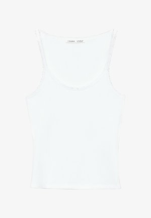 PULL&BEAR, LACE DETAIL - TANK TOP - Débardeur - white