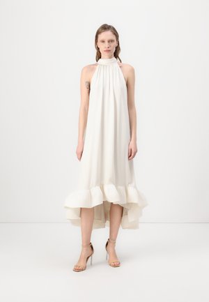 SABRINA HALTER NECK RUFFLED DRESS - Cocktailkjole - white
