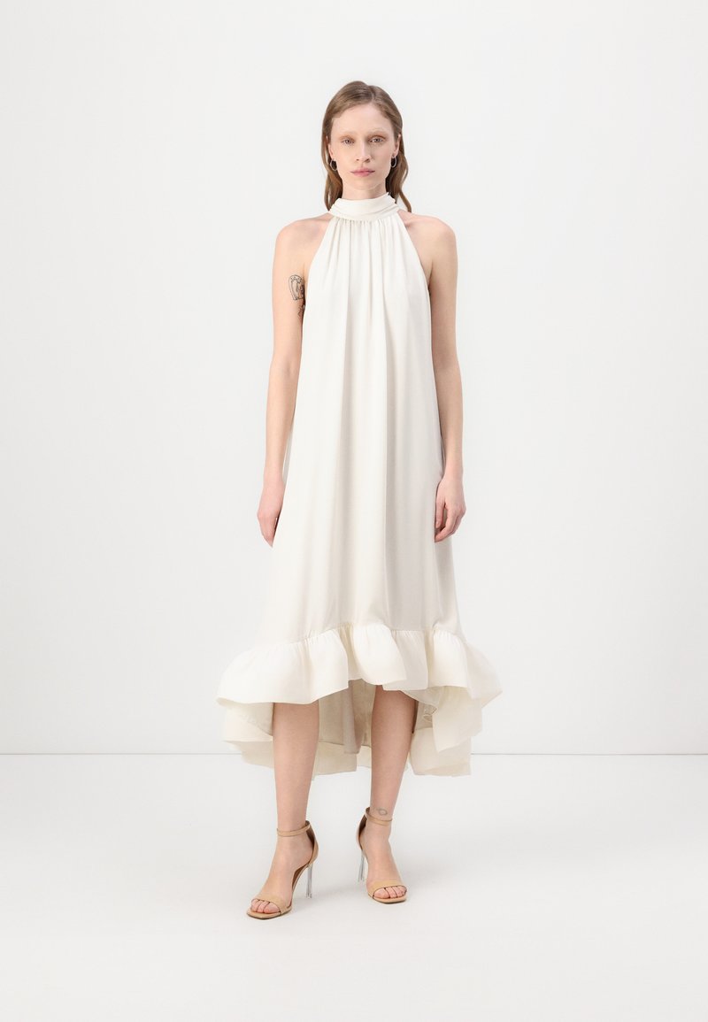 Malina SABRINA HALTER NECK RUFFLED DRESS - Juhlamekko - white