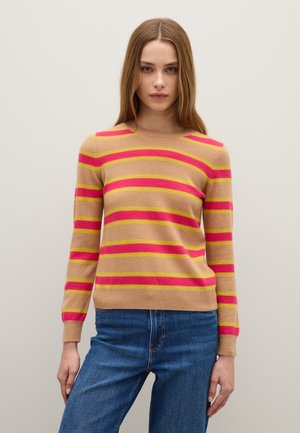 STRIPED  - Pullover - beige pink