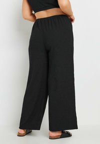 Yours Clothing TEXTURED WIDE LEG  - Broek - black