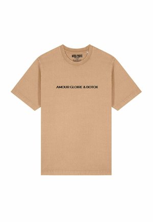 AMOUR GLOIRE BOTOX PRINT HEAVYWEIGHT - Print T-shirt - washed beige