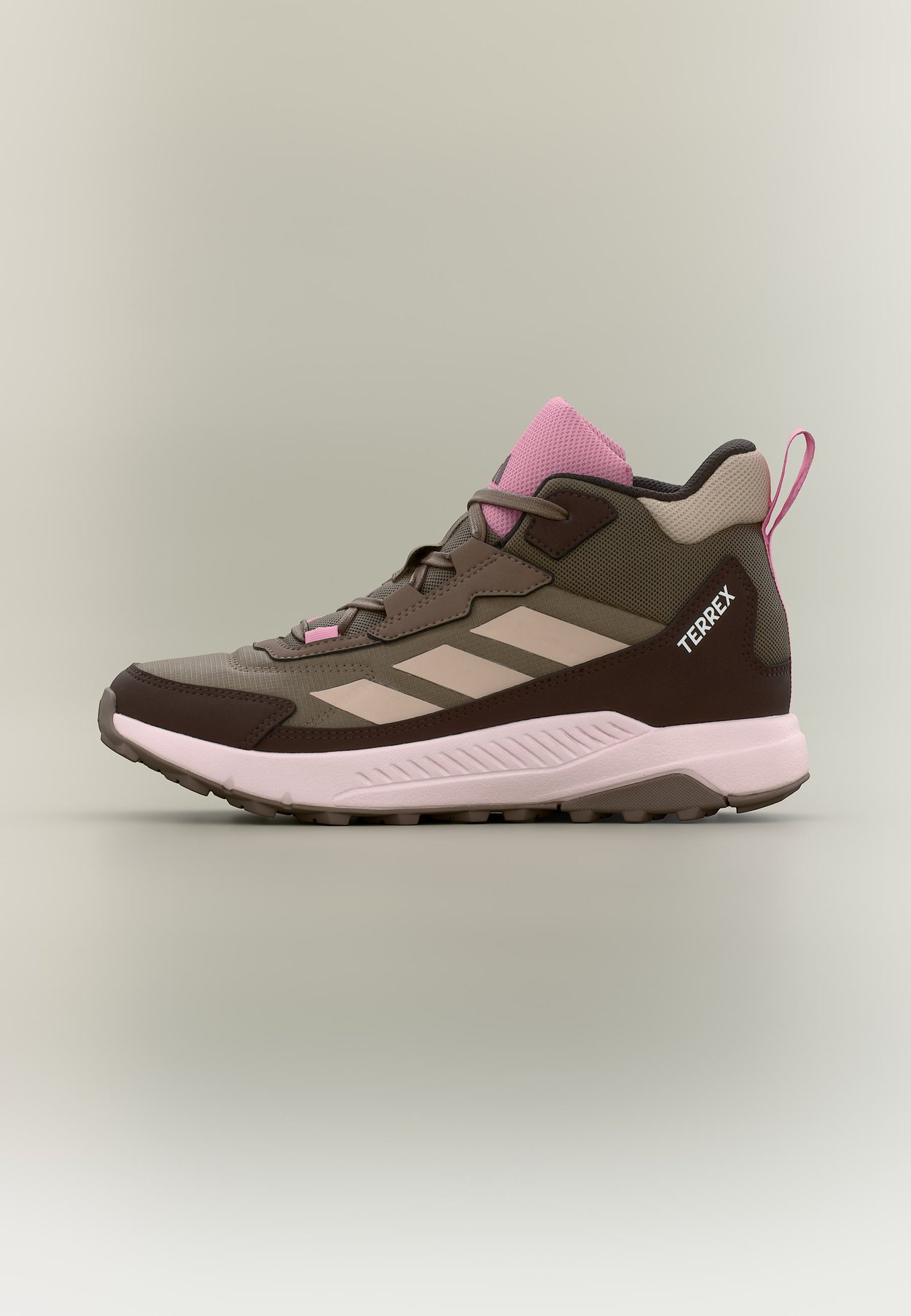adidas ANYLANDER MID UNISEX - Hiking shoes - earth strata/taupe/aurora coffee