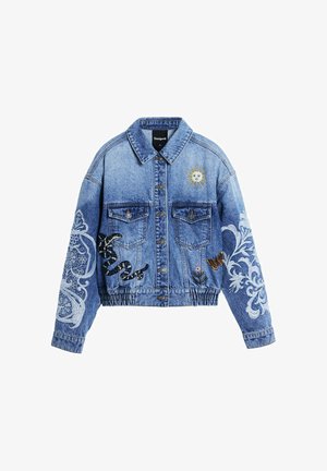 Desigual WITH ORIENTAL EMBROIDERY - Chaqueta vaquera - blue