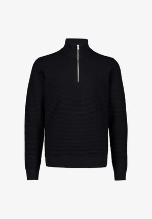 Lindbergh, LINDBERGH STRUCTURE HALF ZIP - Striktrøje - black