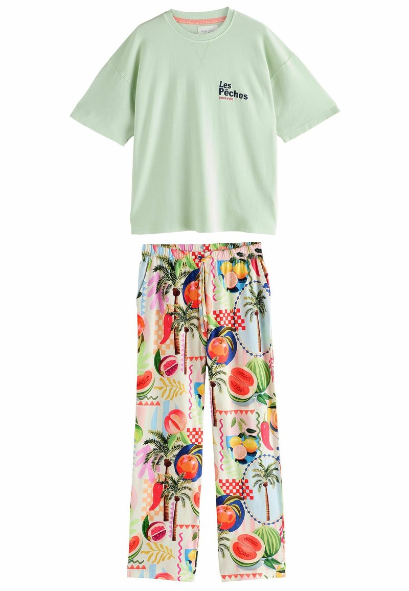 Next SET - Pijamale - sage green peaches