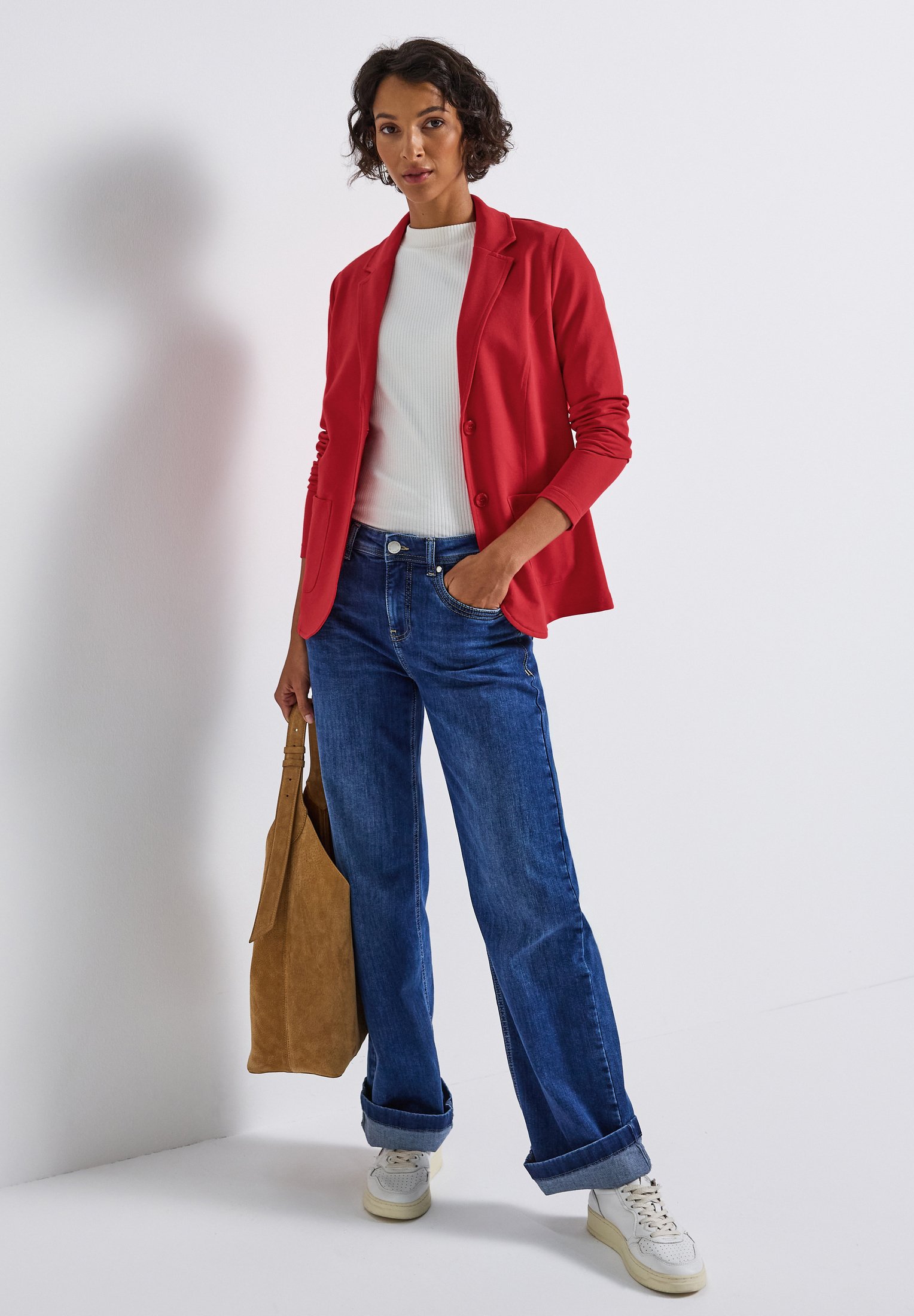 Blazer Femme Basique Street One - Col à Revers, Poches Plaquées - Mélange Coton Stretch - Pour Bureau Et Sorties - 12